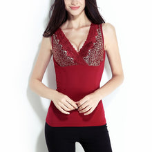 women plus velvet body sculpting thermal underwear tops sexy lace bodywarmers vest beauty treatment abdomen free size J4U66