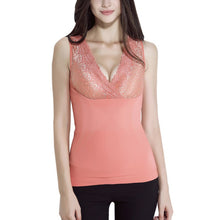 women plus velvet body sculpting thermal underwear tops sexy lace bodywarmers vest beauty treatment abdomen free size J4U66