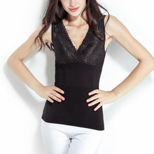 Plus Velvet Body Sculpting Thermal Underwear Tops Sexy Lace Bodywarmers Vest Beauty Treatment Abdomen Free SizeJFY66