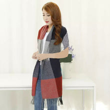 women scarf plaid tassel cashmere warm knitted scarves casual long pashmina vintage ladies shawls and scarves J4U66