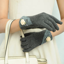 Women Warm Cotton Touch Screen Glove Bow Flower Lace Wrist Gloves Mittens New J4U66