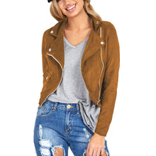 womens motorcycle jacket women leather zippercoat outwear loose blouse outwear J4U66