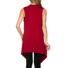 Women's Casual Open Front Vest Long Tunic Shawl Collar Draped Cardigan Tops S-XL J4U66