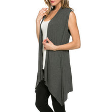 Women's Casual Open Front Vest Long Tunic Shawl Collar Draped Cardigan Tops S-XL J4U66