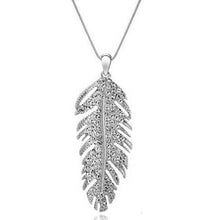 Women's Bohemian Alloy Rhinestone Feather Pendant Link Chain Necklaces Charming Jewelry  J4U66