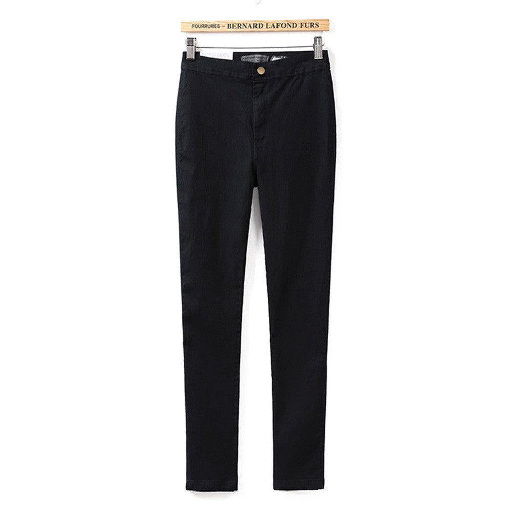 womens high waist skinny slim denim jeans trouser long pencil pants stretchy J4U66