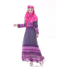 Women's Floral Chiffon Kaftan Abaya Jilbab Islamic Muslim Long Sleeve Maxi Dress PY3 J4U66