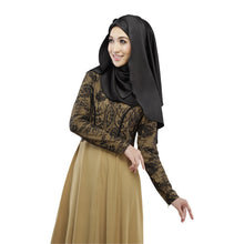 Women's Lace Long Sleeve Party Maxi Embroidery Dress Abaya Islamic Muslim Wear PY3 J4U66