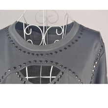 Women's Long Sleeve Rivet Street Casual Loose Sweatshirt S Tops Blouse Outwear PL1 J4U66