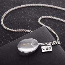 Women's Novetly Plants Wish Necklaces Jewelry 3 Shape Wish Glass Necklace Natural Dandelion Seed In Glass Long Necklace J4U66