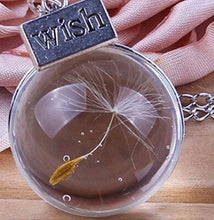Women's Novetly Plants Wish Necklaces Jewelry 3 Shape Wish Glass Necklace Natural Dandelion Seed In Glass Long Necklace J4U66