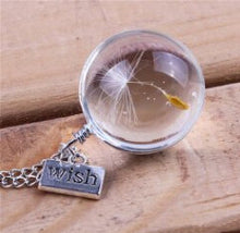 Women's Novetly Plants Wish Necklaces Jewelry 3 Shape Wish Glass Necklace Natural Dandelion Seed In Glass Long Necklace J4U66