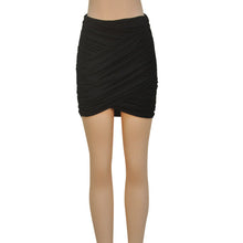 Women's Pleated Stretch Tight Sexy Bodycon Bandage Mini Skirt Short Pencil Skirts J4U66