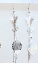 Women's Rhinestone Butterfly Dragonfly Leaf Drop Long Tassels Chain Linear Earrings Drop Earrings J4U66
