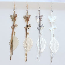 Women's Rhinestone Butterfly Dragonfly Leaf Drop Long Tassels Chain Linear Earrings Drop Earrings J4U66