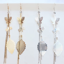 Women's Rhinestone Butterfly Dragonfly Leaf Drop Long Tassels Chain Linear Earrings Drop Earrings J4U66