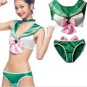 Women's Sexy Anime Lingerie Set Sailor Moon Underwear Bra Cosplay Costume Bikini Women Clothing J4U66