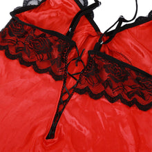 Women's Sexy Lingerie Lace Dress Underwear Black Babydoll Sleepwear + G-string J4U66