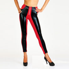 womens sexy shiny wet look full length leggings with zipper m l xxl xxxl J4U66