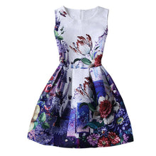 Women's Sleeveless Casual Sundress Flower Cotton Pleated Short Floral Mini Dress  J4U66