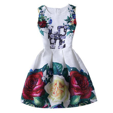 Women's Sleeveless Casual Sundress Flower Cotton Pleated Short Floral Mini Dress  J4U66