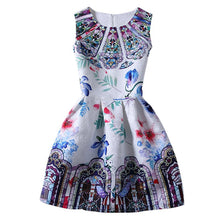 Women's Sleeveless Casual Sundress Flower Cotton Pleated Short Floral Mini Dress  J4U66