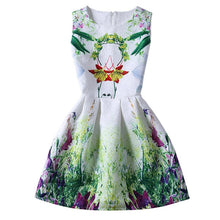 Women's Sleeveless Casual Sundress Flower Cotton Pleated Short Floral Mini Dress  J4U66