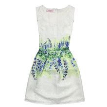 Women's Sleeveless Casual Sundress Flower Cotton Pleated Short Floral Mini Dress  J4U66