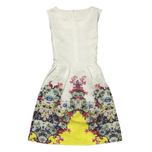 Women's Sleeveless Casual Sundress Flower Cotton Pleated Short Floral Mini Dress  J4U66