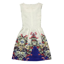 Women's Sleeveless Casual Sundress Flower Cotton Pleated Short Floral Mini Dress  J4U66