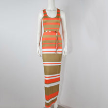 Women's Boho Long Maxi Dress Sleeveless O Neck Evening Party Beach Striped Dresses Sundress PY3 J4U66