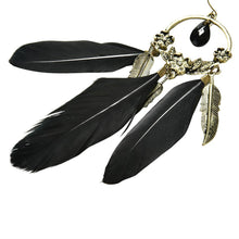 Women's Vintage Creative Square Bronze Leaf Feather Dangle Earrings Drop Earrrings J4U66