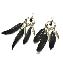 Women's Vintage Creative Square Bronze Leaf Feather Dangle Earrings Drop Earrrings J4U66