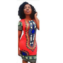 Womens African Printed Cocktail Party Shift Dresses Fashion Bodycon Dress S-XL J4U66