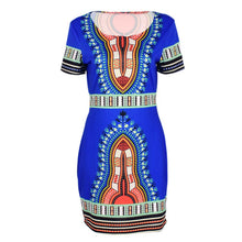 Womens African Printed Cocktail Party Shift Dresses Fashion Bodycon Dress S-XL J4U66