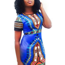 Womens African Printed Cocktail Party Shift Dresses Fashion Bodycon Dress S-XL J4U66