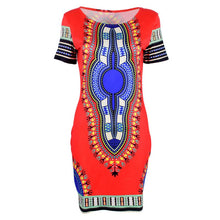 Womens African Printed Cocktail Party Shift Dresses Fashion Bodycon Dress S-XL J4U66