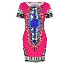Womens African Printed Cocktail Party Shift Dresses Fashion Bodycon Dress S-XL J4U66