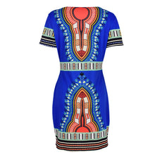 Womens African Printed Cocktail Party Shift Dresses Fashion Bodycon Dress S-XL J4U66