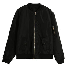 womens bomber jacket women parka padded zipper pockets warm casual jacket outerwearcoat black abrigos mujer J4U66