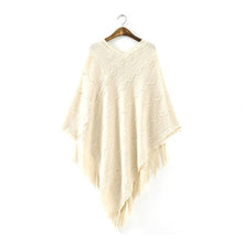 Womens Fringed Tassels Bat Sleeve Pullover Jumper Knit Sweaters Top Poncho Shawl  J4U66