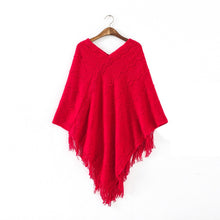 Womens Fringed Tassels Bat Sleeve Pullover Jumper Knit Sweaters Top Poncho Shawl  J4U66