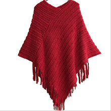 womens ladies cape coat fringe poncho oblique stripe coat bohemian shawl scarf J4U66