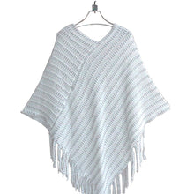 womens ladies cape coat fringe poncho oblique stripe coat bohemian shawl scarf J4U66