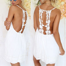 womens ladies sexy backless sleeveless party white short mini dresses J4U66