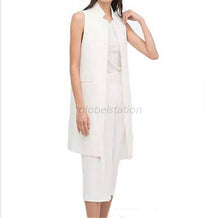 Womens Long Vest Jacket Casual Office Wear Open Waistcoat Outwear Coat SMLXL Y4 J4U66