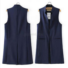 Womens Long Vest Jacket Casual Office Wear Open Waistcoat Outwear Coat SMLXL Y4 J4U66
