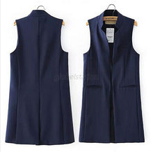 Womens Long Vest Jacket Casual Office Wear Open Waistcoat Outwear Coat SMLXL Y4 J4U66