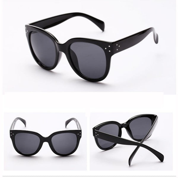 Womens Men UV 400 Rivet Sunglasses Plastic Frame Round Shades Oversized Eyewear  J4U66