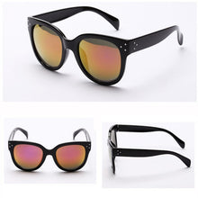 Womens Men UV 400 Rivet Sunglasses Plastic Frame Round Shades Oversized Eyewear  J4U66